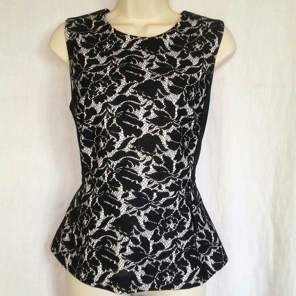 NEW Halogen lace peplum top Size M